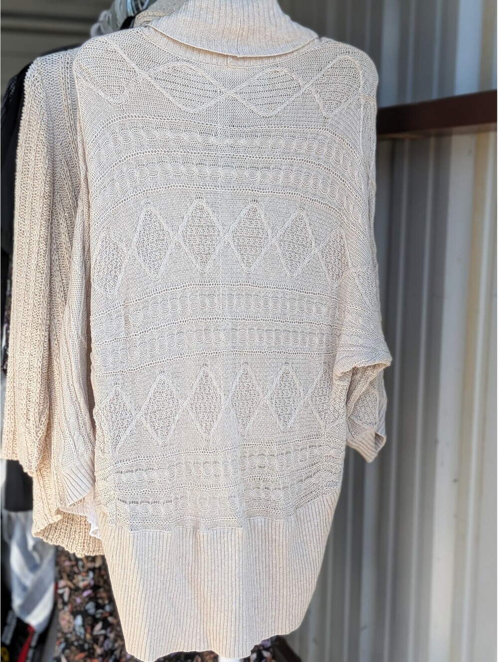 Cato cream open knit top
